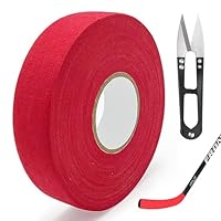LBING Schläger Tape Hockeyschläger Tape 25M Rutsch Griffband Sporttape Eishockey Griffband Schlägertape Mit 1 Stück Schere (rot)