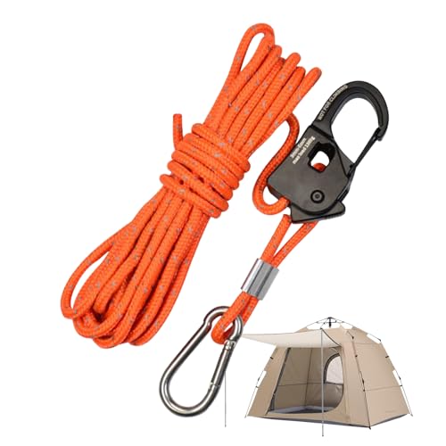 Cuerda de camping | Cuerda con ajustador antiviento – Cuerda automática de camping al aire libre 4 mm para senderismo, refugio, senderismo, escalada, kayak, lona de aventura, pícnic, jardín trasero