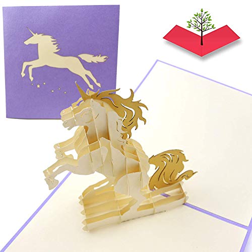 PopLife Magical Unicorn Pop Up Mother's Day Card - 3D Anniversary Gift, Pop Up Birthday Card, Thank You, Congratulations, Valentine's Gift - for Mom, for Daughter, for Wife, for Grandma, for Kids
