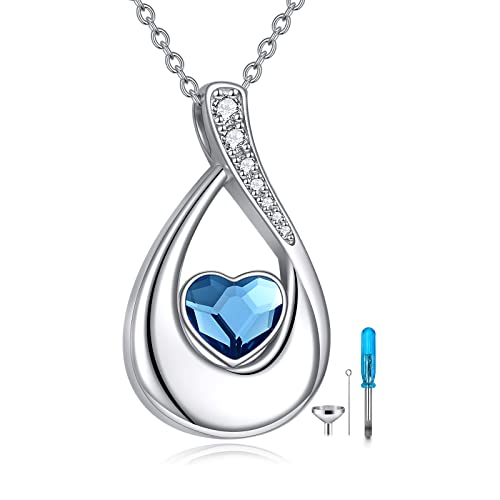 Poplyke Collar De Plata De Ley Con Forma De Lágrima Para Cenizas, Colgante De Recuerdo De Cristal Para Cenizas Humanas, Regalo Para Mujer, Plata Esterlina, Piedra Lunar, Piedra Lunar Cristal Poplyke Collar De Plata De Ley Con Forma De Lágrima Para Cenizas, Colgante De Recuerdo De Cristal Para Cenizas Humanas, Regalo Para Mujer, Plata Esterlina, Piedra Lunar, Piedra Lunar Cristal