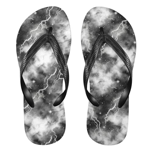 Lightning Star Cloud Gray Flip Flops for Beach Thong Sandals Anti-slip Lightweight Beach Slippers for Indoor Outdoor House