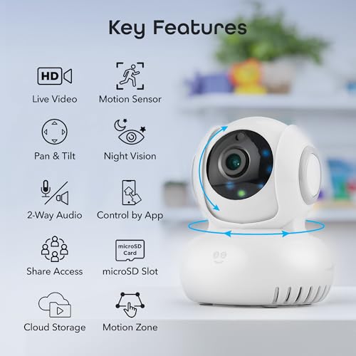 Image of Geeni Sentinel 1080p Wireless Indoor Surveillance Camera, Two-Way Audio | Smart motion detection, night vision, Alexa & Google Home compatible