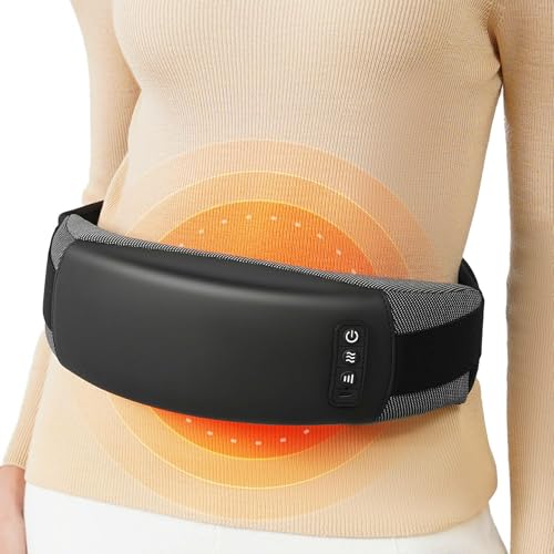 Cordless Back Massager Belt, Heating Pad with 2 Heating Levels, 3...