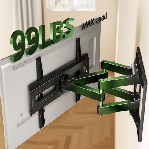 AX WABER TV Wall Mount Bracket for 32-65 Inch TV Full Motion Dual Articulating Arm with Swivel & Tilt, Max VESA 400x400mm，Fits 8” 12” 16" Studs, Supports 99 lbs for Flat & Curved Screens AX02MB01 - Thumbnail 7