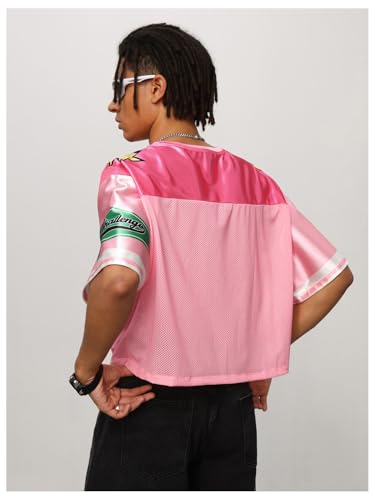 SHENHE Men's Graphic Football Jersey Short Sleeve Number Print Y2k Crop Tee Jersey Top2