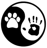 Ying Yang Paw Hand Prints - Sticker Graphic - Auto, Wall, Laptop, Cell, Truck Sticker for Windows, Cars, Trucks