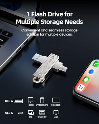 Clé USB 128 Go Move Speed double connecteur type C et USB 3.2 pour iPhone 15 MacBook - 4