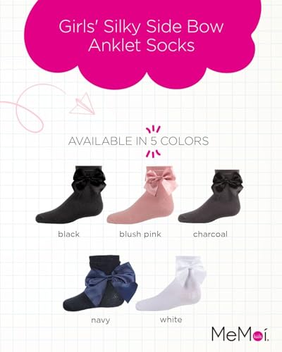 MeMoi Girls' Silky Side Bow Anklet Socks2