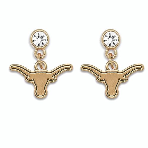 Texas Longhorns Lydia Gold Earrings Jewelry Gift Licensed UT