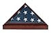 DisplayGifts Burial Funeral Flag Solid Beech Wood Display Case Holder Frame Triangle Military Shadow Box with Pedestal Stand with No Mat