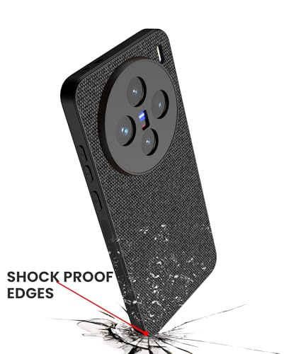 Image of Kapa Soft Full Fabric Protective Back Case Cover for Vivo X200 (5G) | Shockproof Slim Hard Anti Slip Back Case (Black)