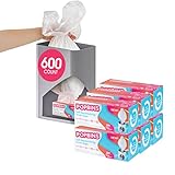 Popbins- Remove One Bag Another One Pops Right In - Clear 4 Gallon Trash Bag - 600 Count Easily Accessible Small Garbage Bags For Bathroom Trash Can And Mini Office Bins- With Patented Design