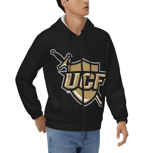 Ucf Men Hoodie Zip Up Hoodies Hooded Zippered Cardigan Long Sleeve Sweatshirt Pullover3