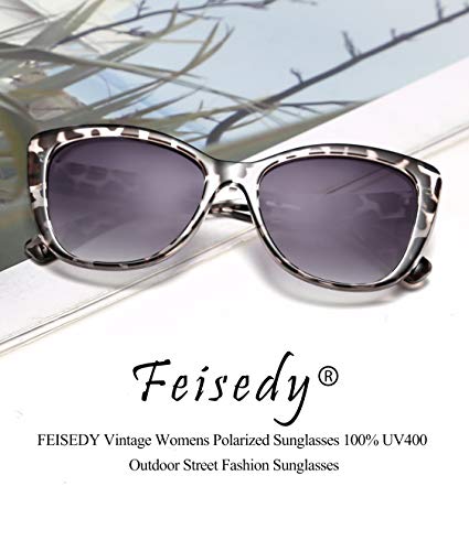 FEISEDY Polarized Vintage Sunglasses American Womens Square Jackie O Cat Eye Sunglasses B2451 - Image 5