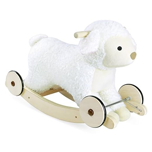Vilac Vilac1116 2 in 1 Plush Rocking Sheep, Multi-Color