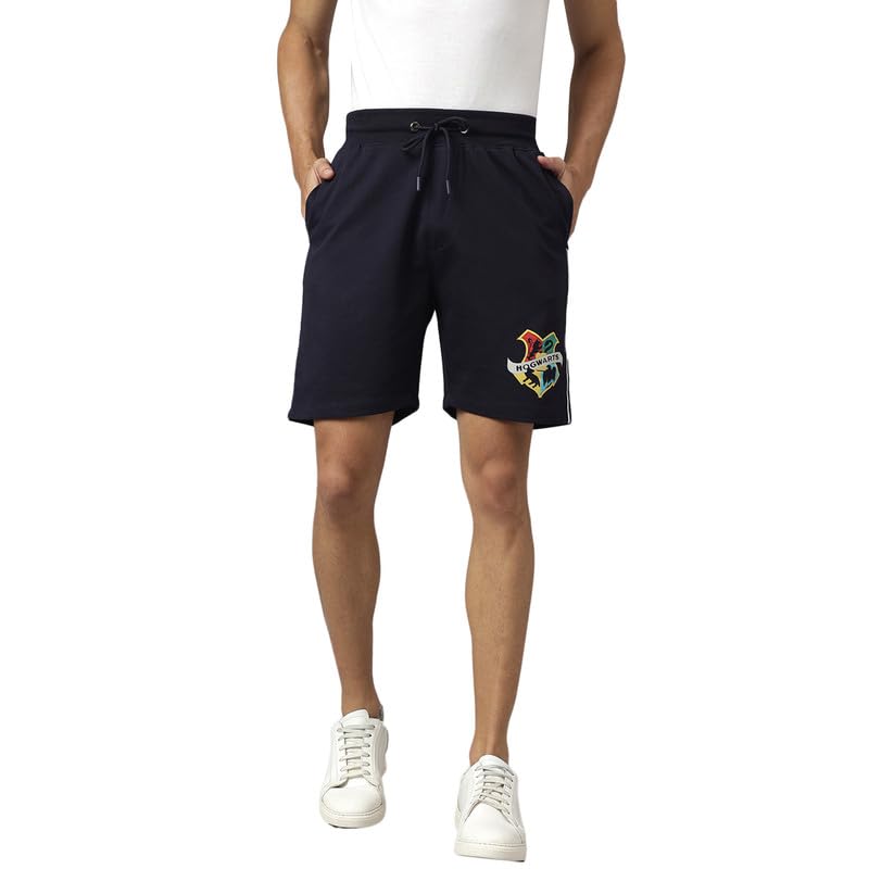 free authority Harry Potter Printed Regular Fit Navy Blue Ploycotton Men's Shorts-picture-36