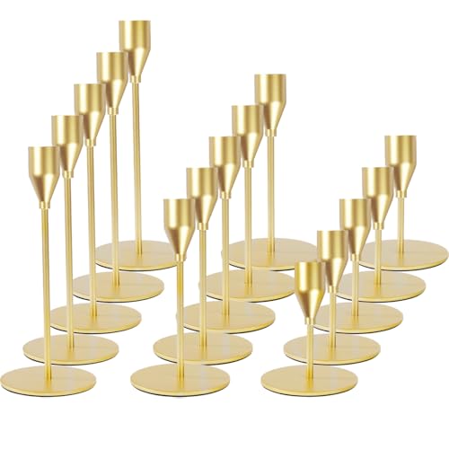 Matte Gold Candle Holders Bulk Painted Gold Metal...