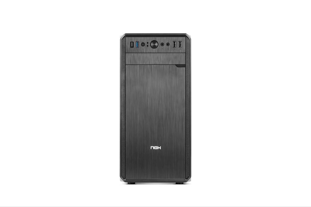 NOX Xtreme Products LITE030 - Caja PC, Frontal con Acabado Cepillado, Capacidad hasta 3 Ventiladores, Compatible con Placas Micro ATX y Mini ITX, Color Negro