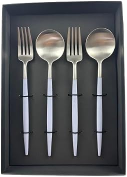 Cutipol Cutlery Set, Portugal, For Weddings, Beginners, Gift, Stylish, Dishwasher Safe, Kitchen Gift Box, GOA, Violet Silver, Set of 4 Pairs