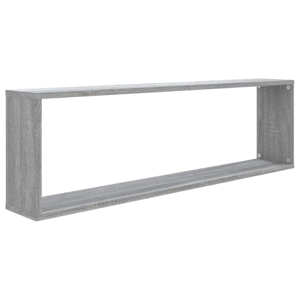 Scaffalature, mensole da parete e sporgenze, mensole cubiche da parete per casa, 2 pezzi, grigio Sonoma, 100 x 15 x 30 cm, in legno ingegnerizzato