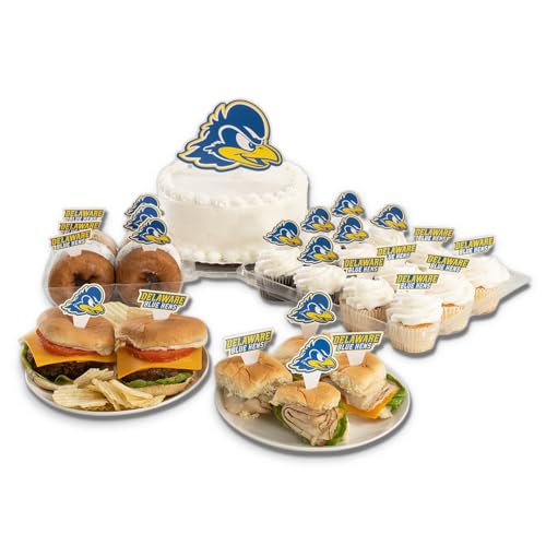 Desert Cactus University of Delaware UD Fightin Blue Hens Food Picks Cupcake and Cake Toppers Cake Pop Sticks - 25 Pcs Party Supplies and Decorations
