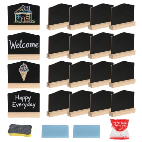 20 Stück Mini Kreidetafel Klein mit Stände, 10x7,5cm Kleine Tafeln zum Beschriften, Mini...