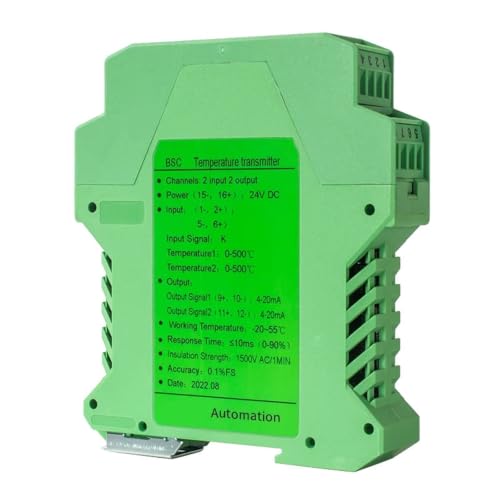 Transmisor de temperatura de termopar tipo K DC24V convertidor de señal industrial 0-1300 ℃ 2
