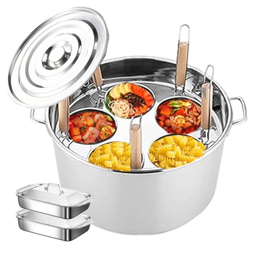 Juego de Accesorios para cocinar Pasta Comercial, Utensilios de Cocina de Acero Inoxidable con 2 bandejas para Hornear, Olla de Cocina y 5 coladores.
