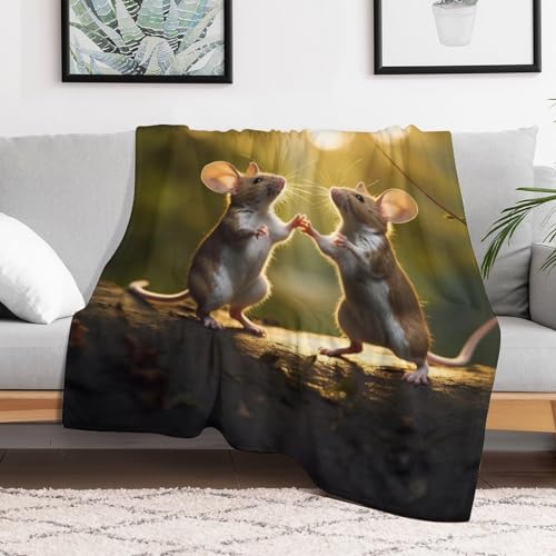 Manta con ratón de franela para cama de dormitorio y sofá mullido 3