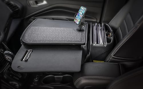Image of AutoExec GripMaster Car Desk for Your Vehicle Workstation and Mobile Office, Black with 400 watt Power Inverter and Phone Mount | Vehicle Workstation and Mobile Office, 400 Watt Power Inverter, Phone Mount