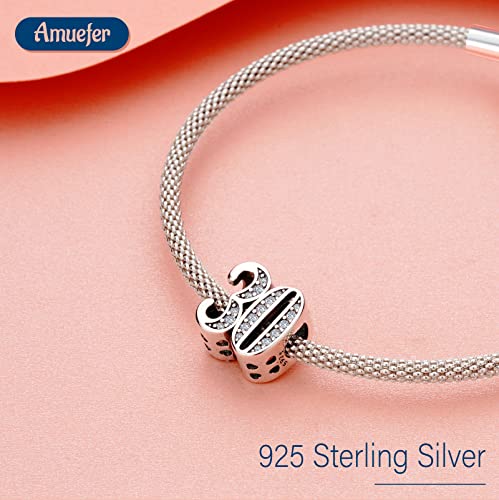 Image of Mothers Day Birthday Number Love Family Friendship Graduation Auntie Grandma Dad Mom Charms for Pandora Bracelets Necklaces, Gifts Women, for Anniversary Valentines Christmas