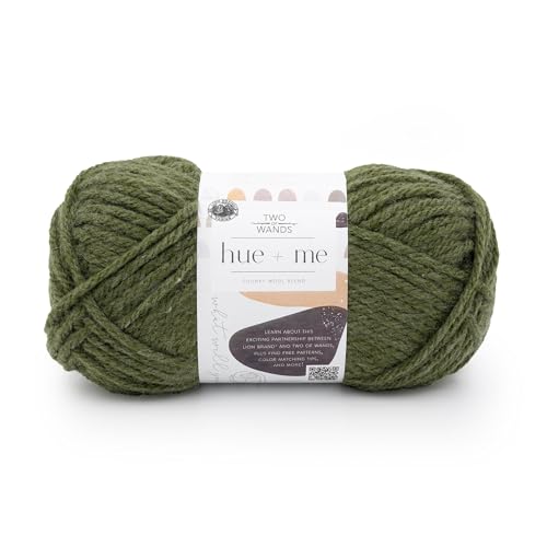 Image of Lion Brand Yarn, Hue + Me Chunky Yarn for Crocheting, Knitting, and Crafts, Moss, 1 Pack