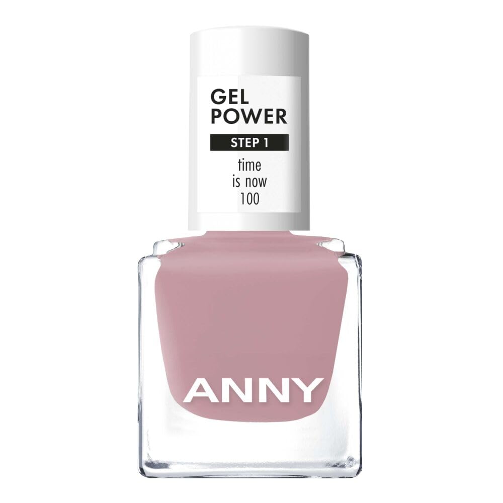 ANNY Gel Power Nail Polish – Gel-Farb-Nagellack ohne UV-Lampe, brillanter Glanz & bis zu 12 Tage Halt, splitter- & kratzresistent, Farbe: Time is Now - Gedämpftes Altrosa – 8 ml