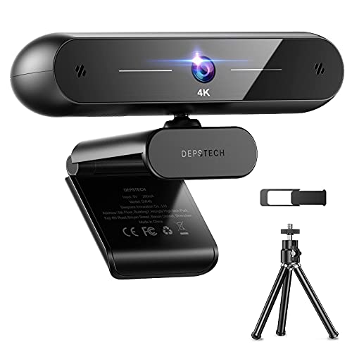 DEPSTECH Webcam 4K, webcam DW40 com microfone autofoco HD câmera web com sensor Sony, capa de privac
