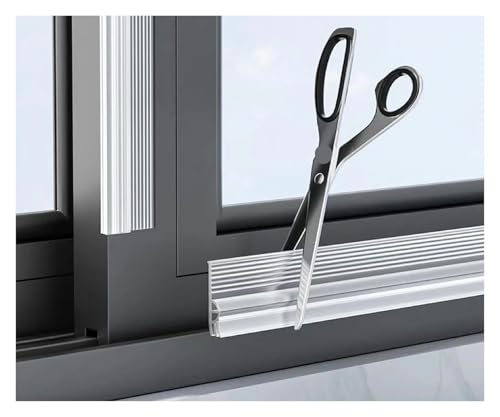 Burlete Ventana Tira de sellado inferior de puerta de 2M, TPE, Flexible, cortable, fácil instalación, ventana corredera, burlete, Triple tira insonorizada(White 2M,2pcs)
