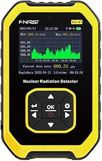 Geiger Counter Nuclear Radiation Detector - FNIRSI Radiation Dosimeter with LCD Display, Portable Handheld Beta Gamma X-ray Rechargeable Radiation Monitor Meter, 5 Dosage Units Switched