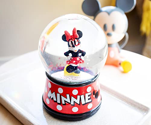Disney Minnie Mouse Light-Up Snow Globe With Swirling Glitter Display Piece Decoration | Home Decor For Kids Room Essentials | Precious Keepsake, Cute Novelty Gifts And Collectibles | 6 Inches Tall #TOP3