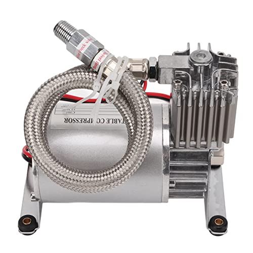 Compresor de Aire Resistente 20A 150 PSI Metal Universal para Vehículos de 12V Yates Barcos,Modificación de o y video de automóviles