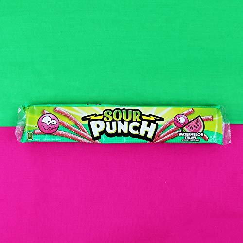 Sour Punch Watermelon Sour Straws, 2Oz Tray, (24 Pack) #TOP6