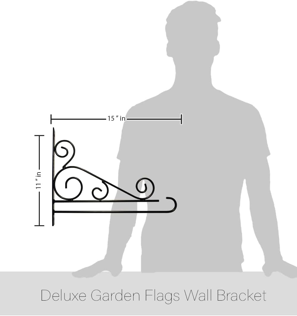 Flag Holder Wall Decor Poles For Outside House Garden Banner Stand Home Decorations Room Tapestry Door Wall Hanging Fancy Display Hanger Hardware Power Coated Decorative Gifts Flagpole Accessories 11" x 15"