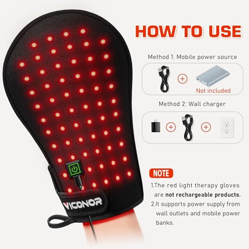Red Light Therapy Device for Hands, Infrared-Light-Therapy-Gloves Finger Wrist, Led Near Infrared Carpal Tunnel - Thumbnail 4