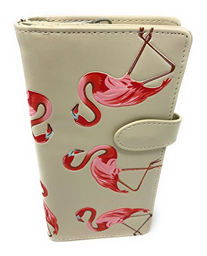 Shag Wear Flamingo Large Animal Wallet for Women and Teen Girls Vegan Faux Leather Beige 7
