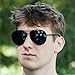 ShadyVEU Oversized Super Dark Fashion Designer Aviator Metal UV400 Mens Womens Sunglasses,Black,X-Large