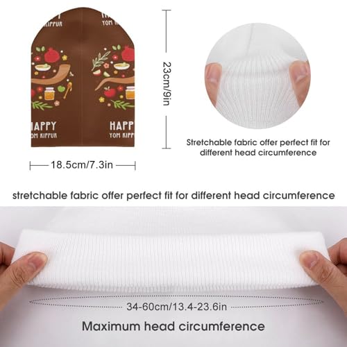 Yom Kippur Kids Beanie Hat for for Girls Boys Children Cap Winter Knitted Chemo Cancer Headwear Accessories Gifts Decoration Black2