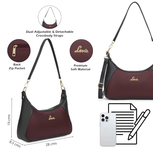 Image of Lavie Women's Colorblock Leona Horizontal Hobo Bag | Hobo Handbag for Work | Ladies Purse | Stylish Shoulder Bag | Gift For Women