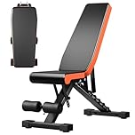 Panana Foldable Weight Bench, Adjustable Workout Fitness Benches, Utility Bench Incline Decline Bench Press Weight Bench for Full Body Strength Training Home Gym