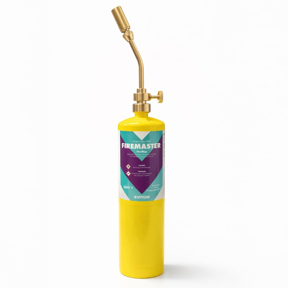 Profire Gas Torch and 1x Mapp Gas Cylinder Blow Torch with Gas Included, Plumbing Tools, Blowtorch for Plumbers Mapp Gas Torch, Mechanics, Precision Weed Burner