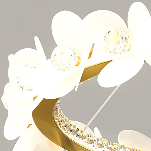 Chandelier LED pétale moderne pour salon sombre et plafond haut - 6