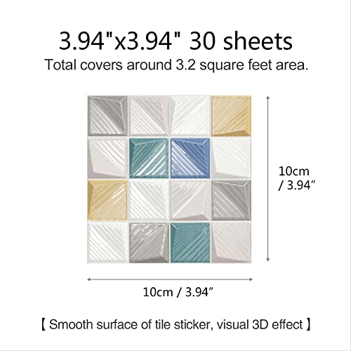 30-Sheet Peel And Stick Tile Backsplash For Kitchen Wall, Self Adhesive Backsplash Tile Stickers, Mosaic Tiles, 3D Brick Wallpaper Suitable For Bathroom, Camper, Countertop, Ceramic Tile And Marble. #TOP2