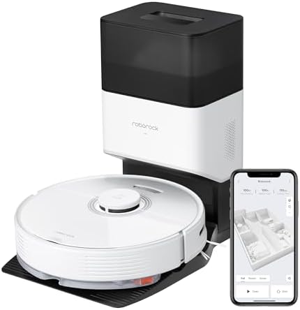 roborock Q7 MAX+ Robot Aspirador, Limpieza Manos Libres hasta 7 Semanas, Aspirador Robótico con Mopa Controlada por App, Succión de 4200Pa, Zonas No-Mop&No-Go, 180mins de Autonomía,Blanco